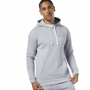 Reebok Marble Melange Kapuzenpullover Herren - Grau - DE 412-VJS